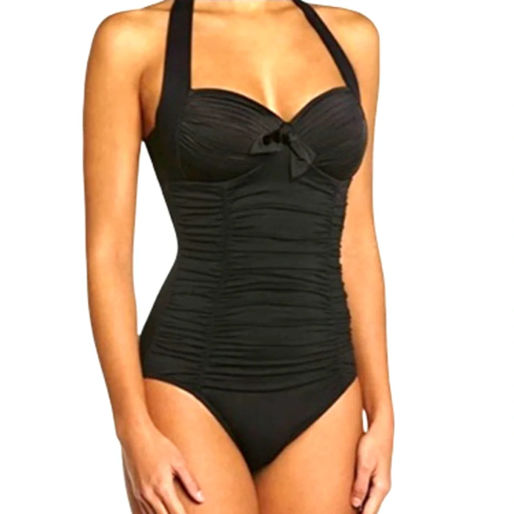 Seafolly Halter Rushed Swimsuit Size 10 NWOT $148